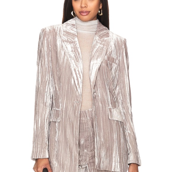 Zara Jackets & Blazers - SILVER FROCK BLAZER JACKET